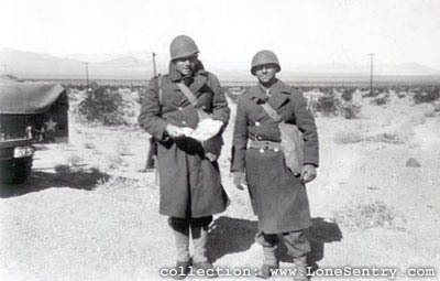 [11th Armored Division Training: Phil & Stan while on our way to Cooke]
