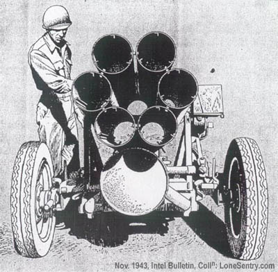 [Figure 2. German Six-barrel Rocket Projector (front view).]