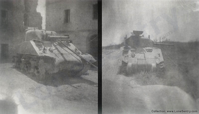 [Destroyed Sherman Tanks in Italy, WWII]
