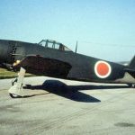 A captured prototype of the Kawanishi N1K2-Ja Shiden Kai (Allied codename George) fighter photographed prior to restoration. (U.S. Air Force Photograph.)