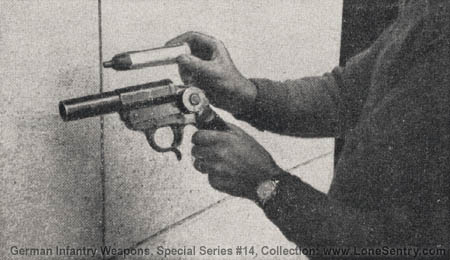 [Figure 17. Pistol grenade being breech-loaded.]