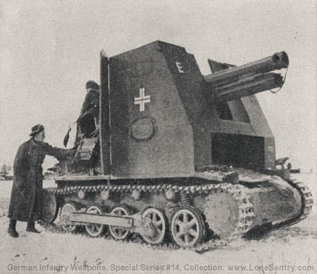 [Figure 82. 15-cm infantry howitzer on self-propelled mount.]
