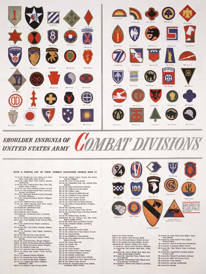 Shoulder Insignia of U.S. Army Combat Divisions