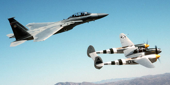 P-38 Lightning and F-15 Eagle