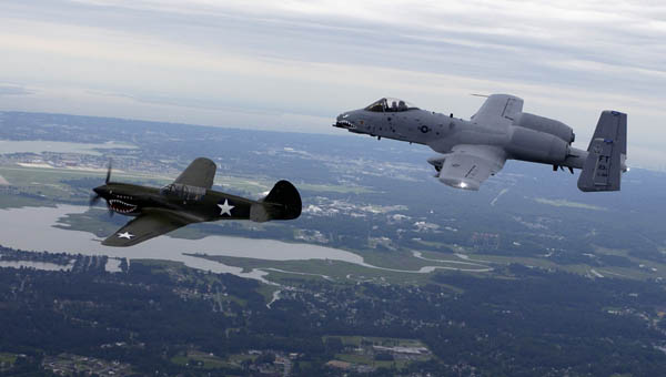 P-40 Tomahawk and A-10 Thunderbolt