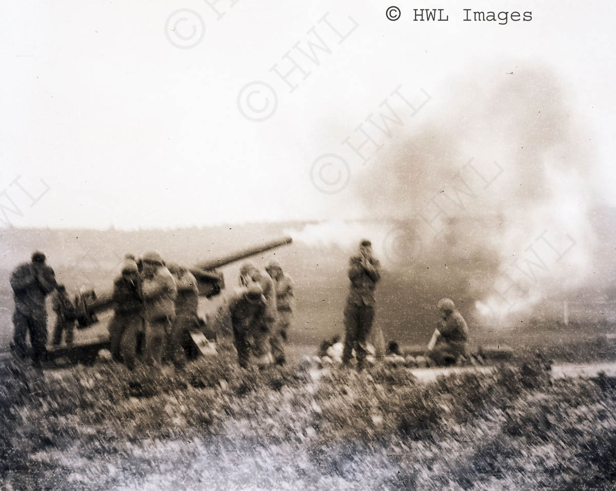 [WWII Photograph: 155mm Long Tom firing. Copyright HWL Images.]