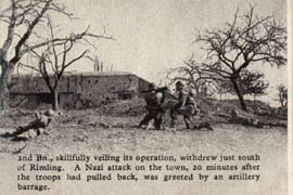 [100th Infantry: bazooka fires at German pillbox]