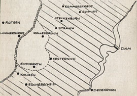 [Map: Kesternich, Rotgen, Dam]