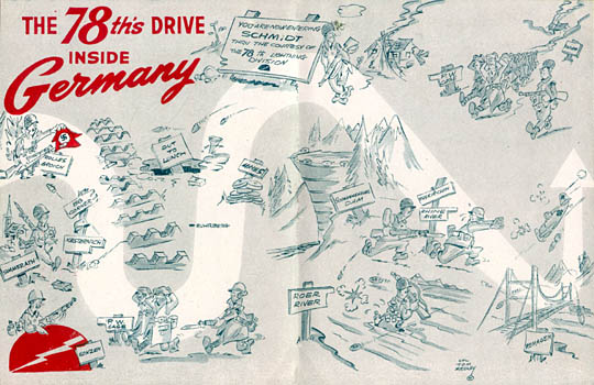 [The 78th's Drive Inside Germany: WW2 route map]