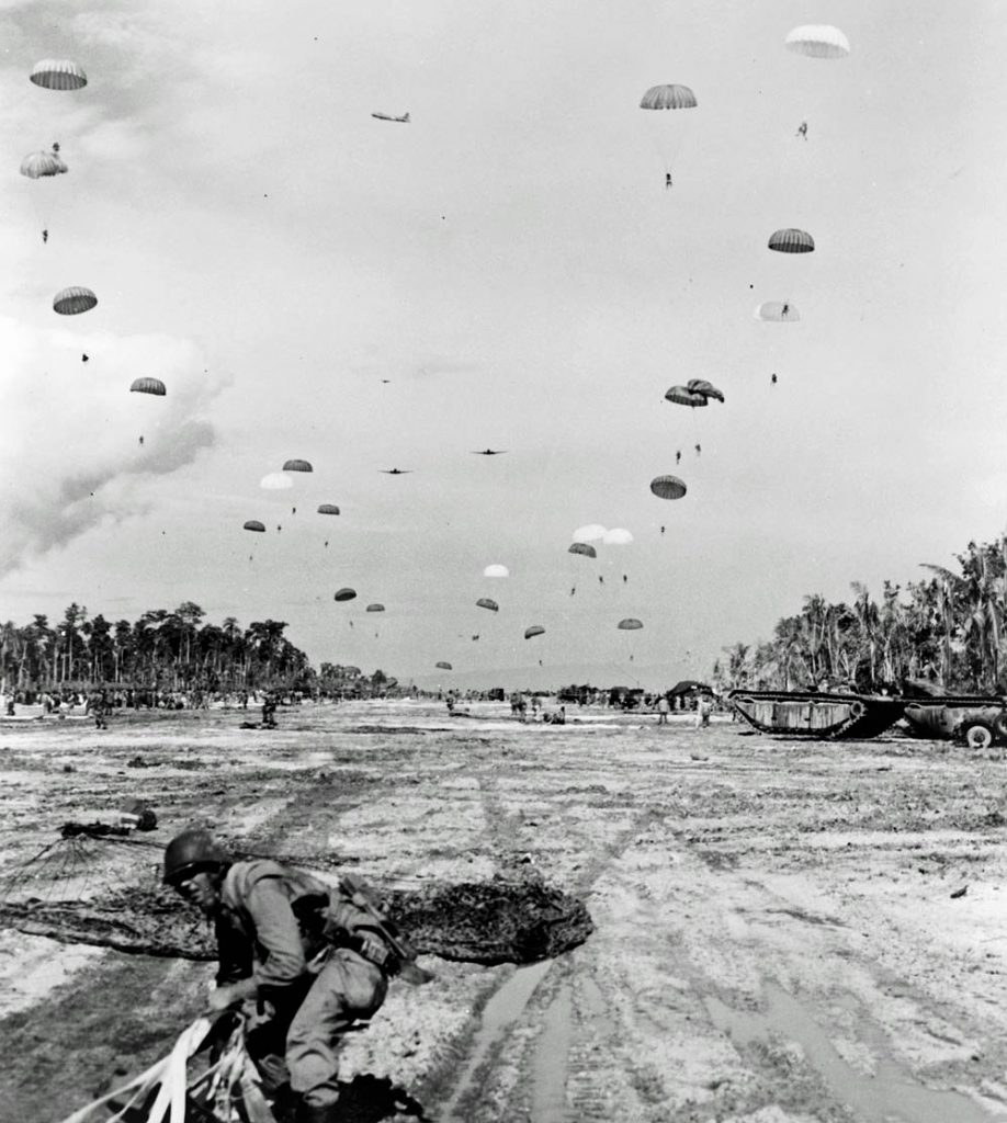 Paratrooper Landing – WW2 Images